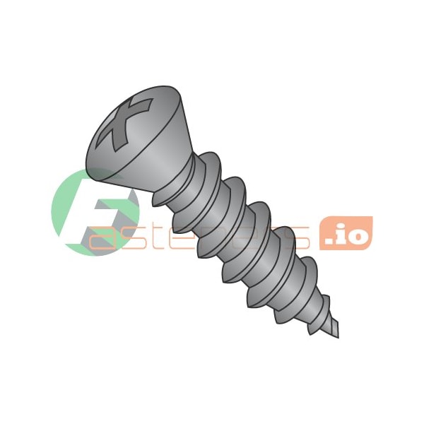 Newport Fasteners Sheet Metal Screw, #8 x 1 in, Black Oxide Steel Oval Head Phillips Drive, 7000 PK 444706 - main